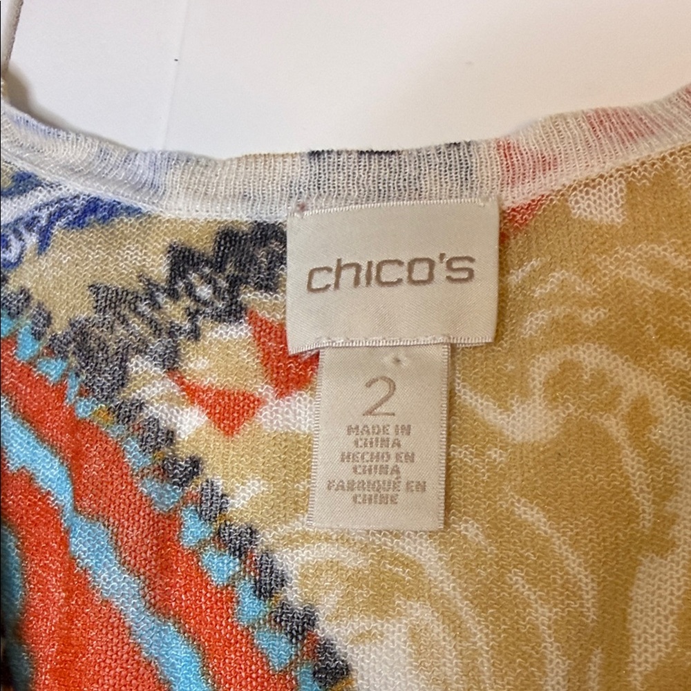 Chico's Multicolor Bohemian, Patchwork Open Front… - image 3